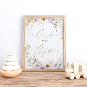 Poster Cartões e Presentes para Chá de Bebê com Flores Si