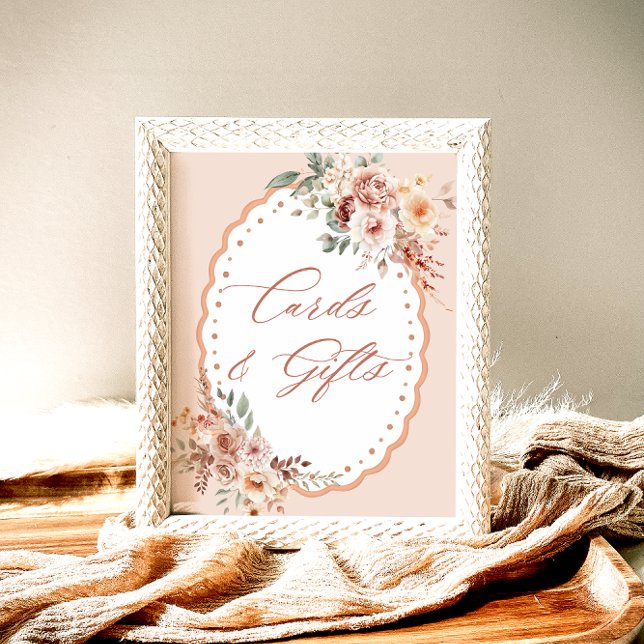 Poster Cartões e Presentes para Chá de Bebê Floral Boho (Criador carregado)