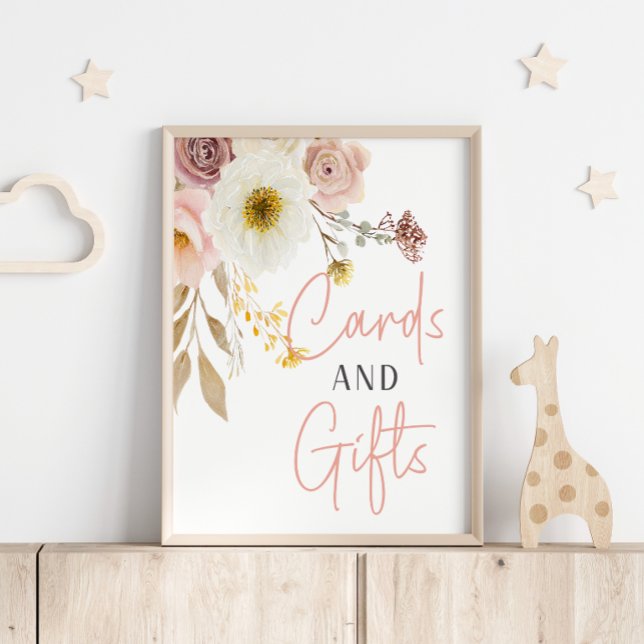 Poster Cartões e Presentes para Chá de Bebê Floral Soft O (Criador carregado)