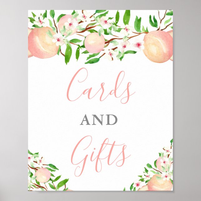 Poster Cartões e Presentes para Chá de Bebê Peaches Baby (Frente)