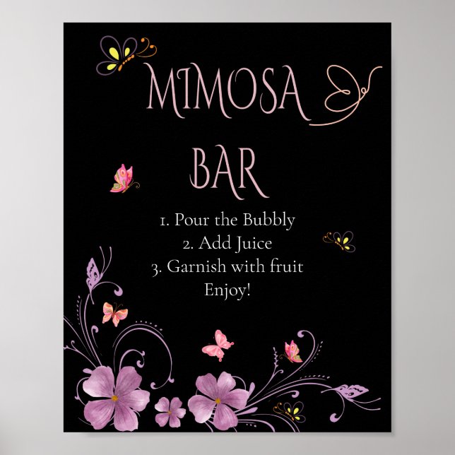 Poster Cartões e Presentes para Chá de Noiva Borboletas E (Frente)