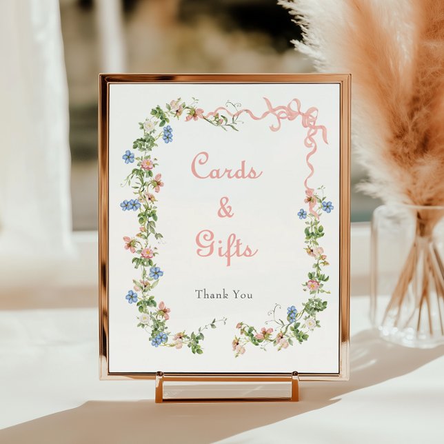 Poster Cartões e presentes para Chás de fraldas, cor-de-r (Criador carregado)