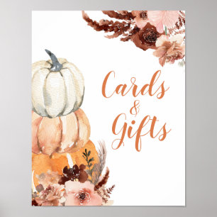 Poster Cartões e presentes para Chás de fraldas de Boho P