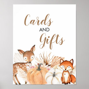 Poster Cartões e presentes para Chás de fraldas de Boho W