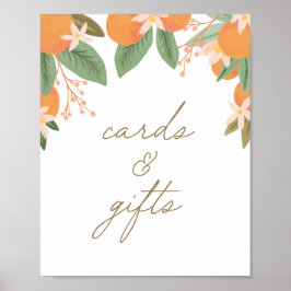 Poster Cartões e presentes para Chás de fraldas de Citros