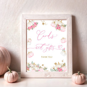Poster Cartões e presentes para Chás de fraldas Florais,