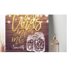 Cartões e presentes para o casamento da Sra. Mason