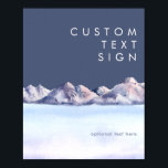 Poster Cartões e Presentes Personalizados Noite de Montan<br><div class="desc">Este cartão de noite de montanha de inverno e presente personalizado é exatamente o que você tem procurado para completar seu casamento simples rústico e sombrio. Projetado com aquarela pastel rosa e azul que se mistura lindamente com destaques em azul-marinho e rosa, todos capturando perfeitamente uma noite na natureza. Com...</div>