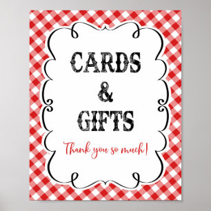 Poster Cartões e presentes Red Gingham I Do CHURRASCO Pic