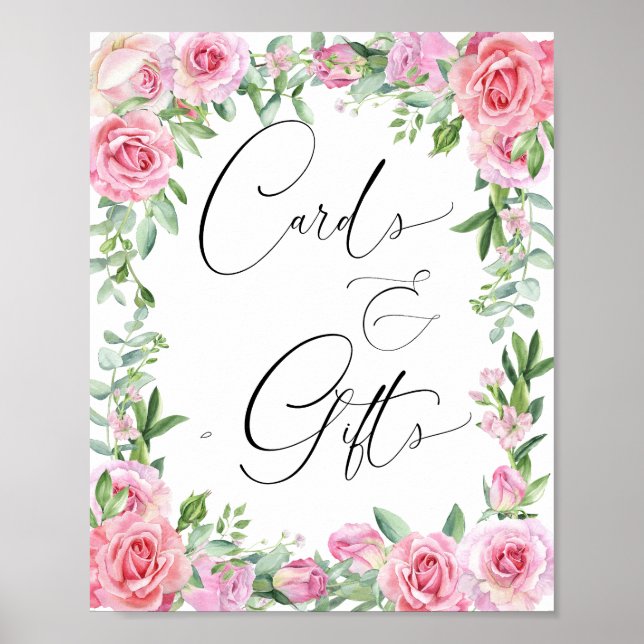 Poster Cartões e Presentes | Rosas Rosa Blush (Frente)