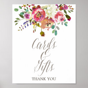 Poster Cartões e Presentes Simples de Buquê de Floral Aqu