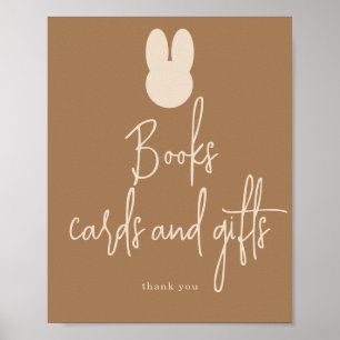 Poster Cartões e presentes simples de livros coelhos