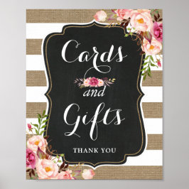 Pôster Cartões e presentes - Sinal de Casamento Floral Ru