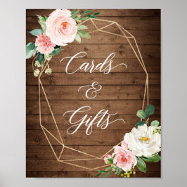 Poster Cartões e presentes - Sinal de madeira rustica - F