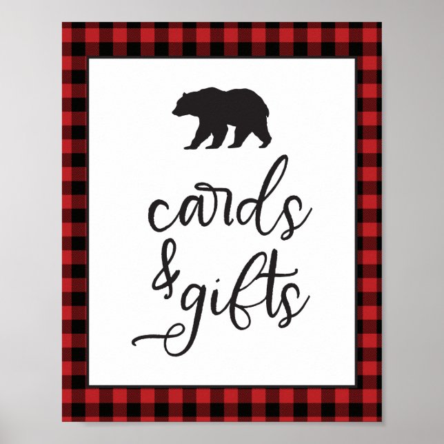 Poster Cartões e Presentes Urso Selvagem Xadrez Búfalo Ve (Frente)