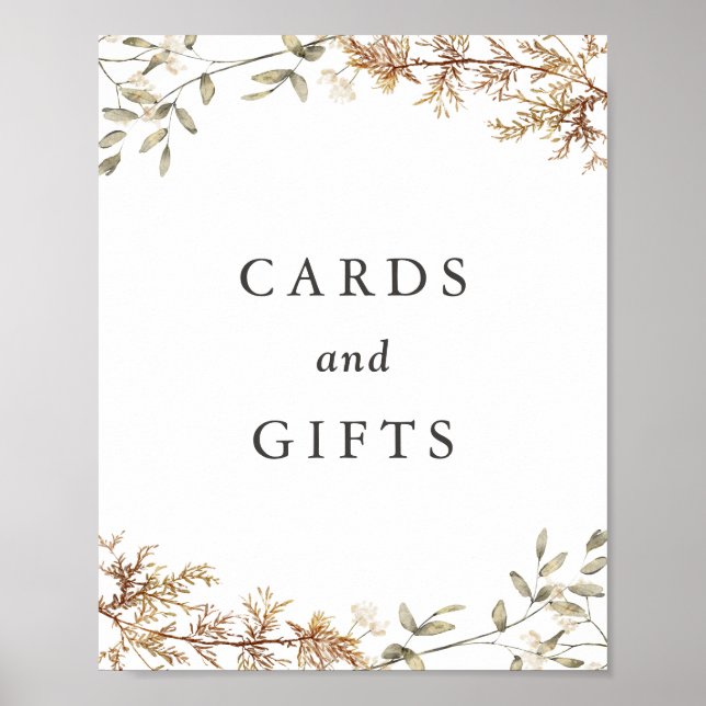 Poster Cartões e Sinal de Presente Boho Wildflower (Frente)