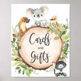 Poster Cartões e Sinal de Presente de Animais Genéricos A