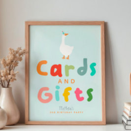 Pôster Cartões e Sinal de presentes para segundos anivers