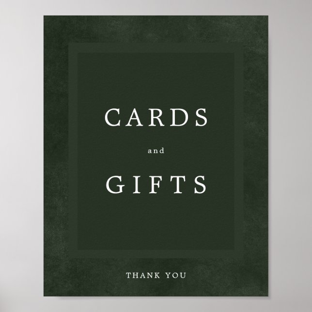 Poster Cartões elegantes e presentes de casamento verde (Frente)