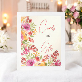 Poster Cartões Florais Boho Pintados À Mão Com Chá de pan