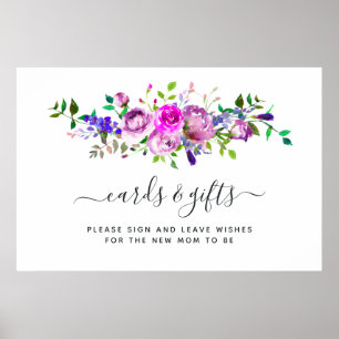 Poster Cartões Florais e Presentes em Aquarela Rosa-Inten