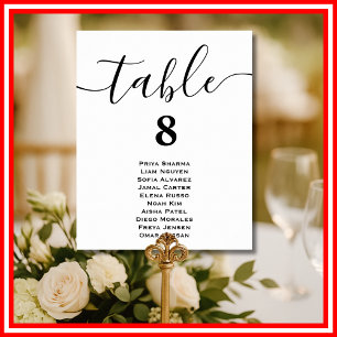 Poster Cartões Mínimos Modernos para Mesa de Casamento