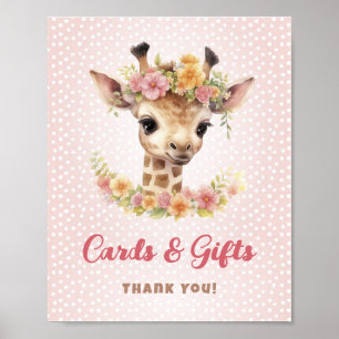 Poster Cartões Oferece Mesa Girafa Safari Chá