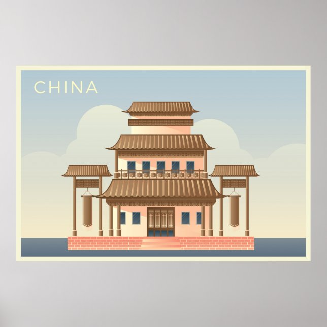 Poster Cartões postais da China (Frente)