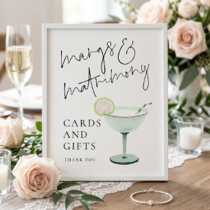 Poster Cartões Presentes Casamento Margs Sinal de Chuveir