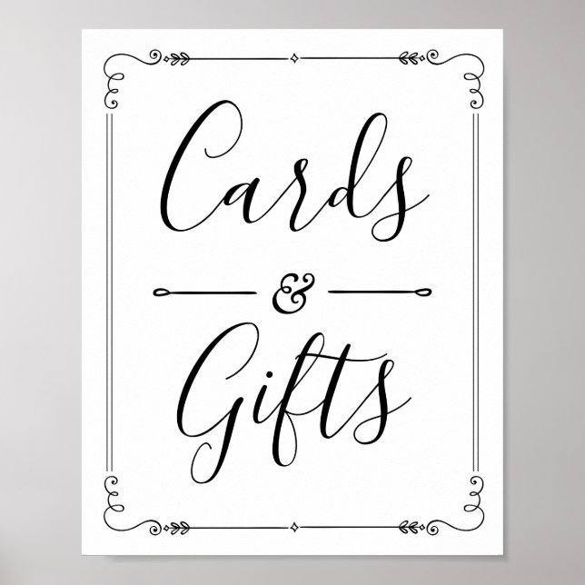 Poster Cartões & Presentes Decoração de Noivado Vintage M (Frente)