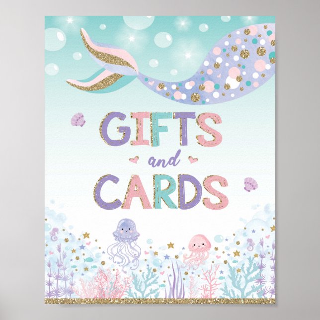 Poster Cartões & Presentes Favoritos de Sereia Decoração  (Frente)