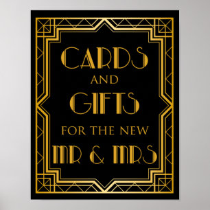 Pôster Cartões & presentes que Wedding o art deco do