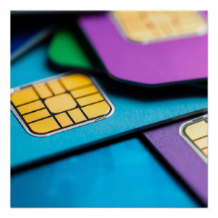 Pôster Cartões SIM coloridos