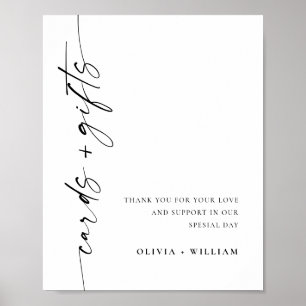Poster Cartões Simples Elegantes e Casamento de Presentes