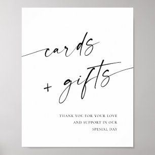 Poster Cartões Simples Elegantes e Casamento de Presentes
