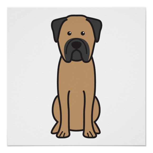 Pôster Cartografia de Bullmastiff Dog (Frente)