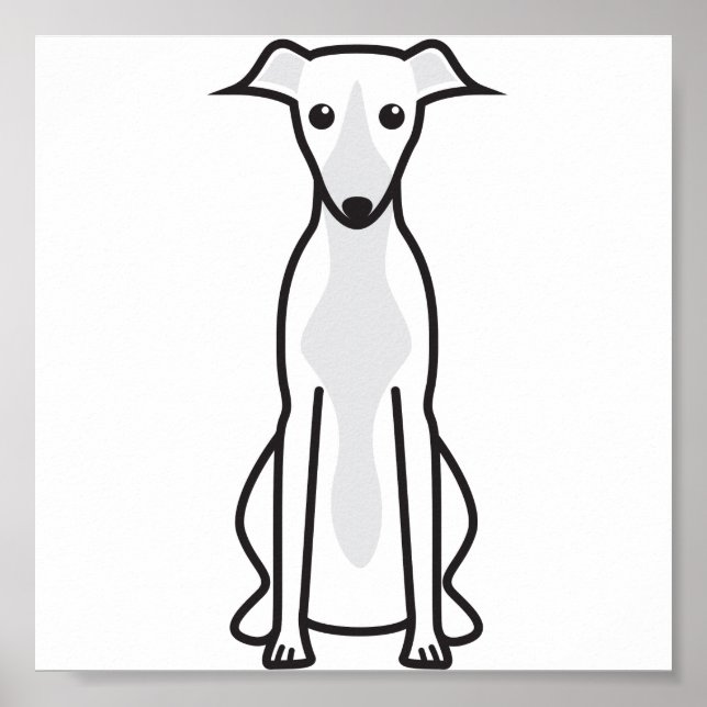 Pôster Cartografia de Cachorro de Whippet (Frente)