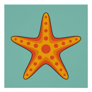 Pôster Cartografia de Starfish Laranja-Corte