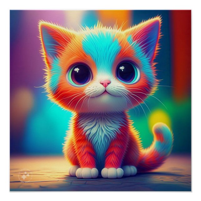 Pôster Cartografia do Rainbow Coloring Kitten (Frente)