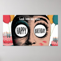 Cartografia encara grandes olhos feliz aniversário