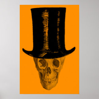 Poster Cartola Caveira Laranja