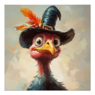 Pôster Cartoon Ação de Graças Turquia