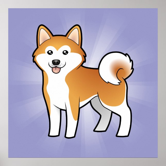 Poster Cartoon Akita Inu / Shiba Inu (Frente)