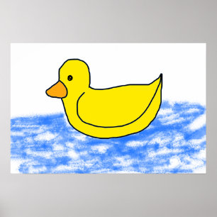 Poster Cartoon Amarelo Ducky