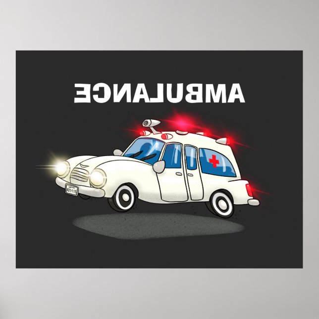 Poster Cartoon Ambulance (Frente)