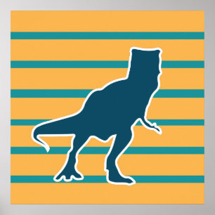 Poster Cartoon animal jurássico do dinossauro T-rex