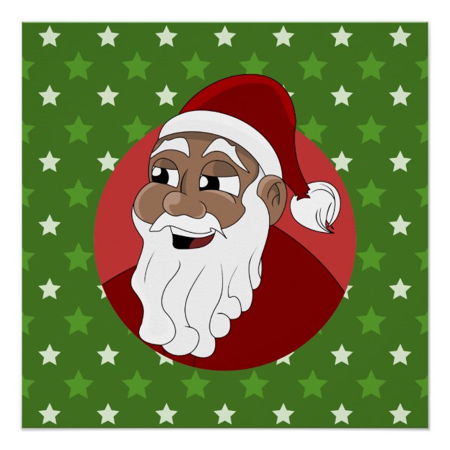 Pôster Cartoon Black Santa Claus (Frente)