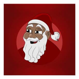 Pôster Cartoon Black Santa Claus