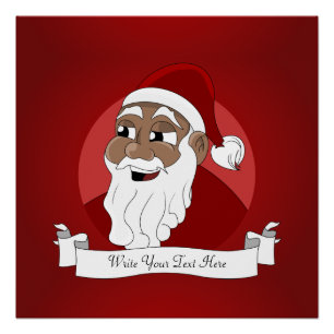 Pôster Cartoon Black Santa Claus