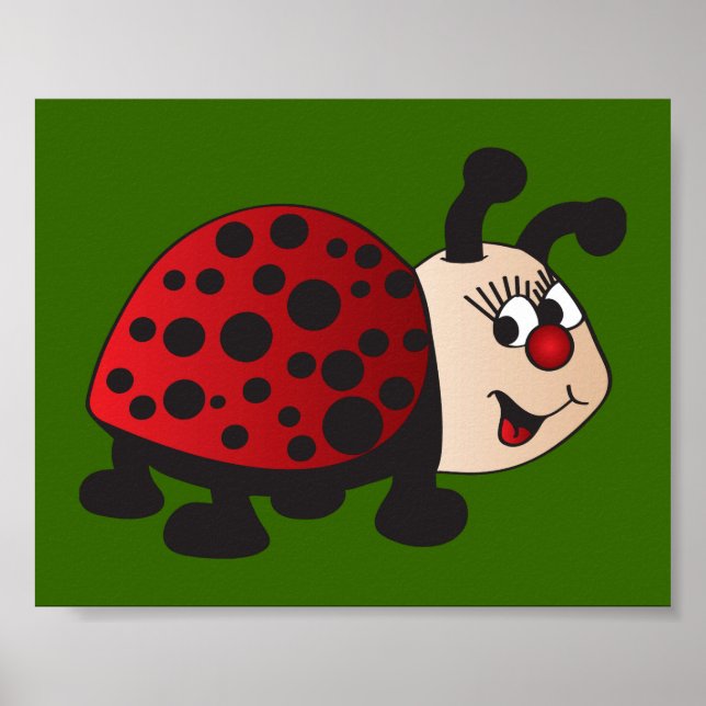 Pôster Cartoon Bonito Ladybug (Frente)